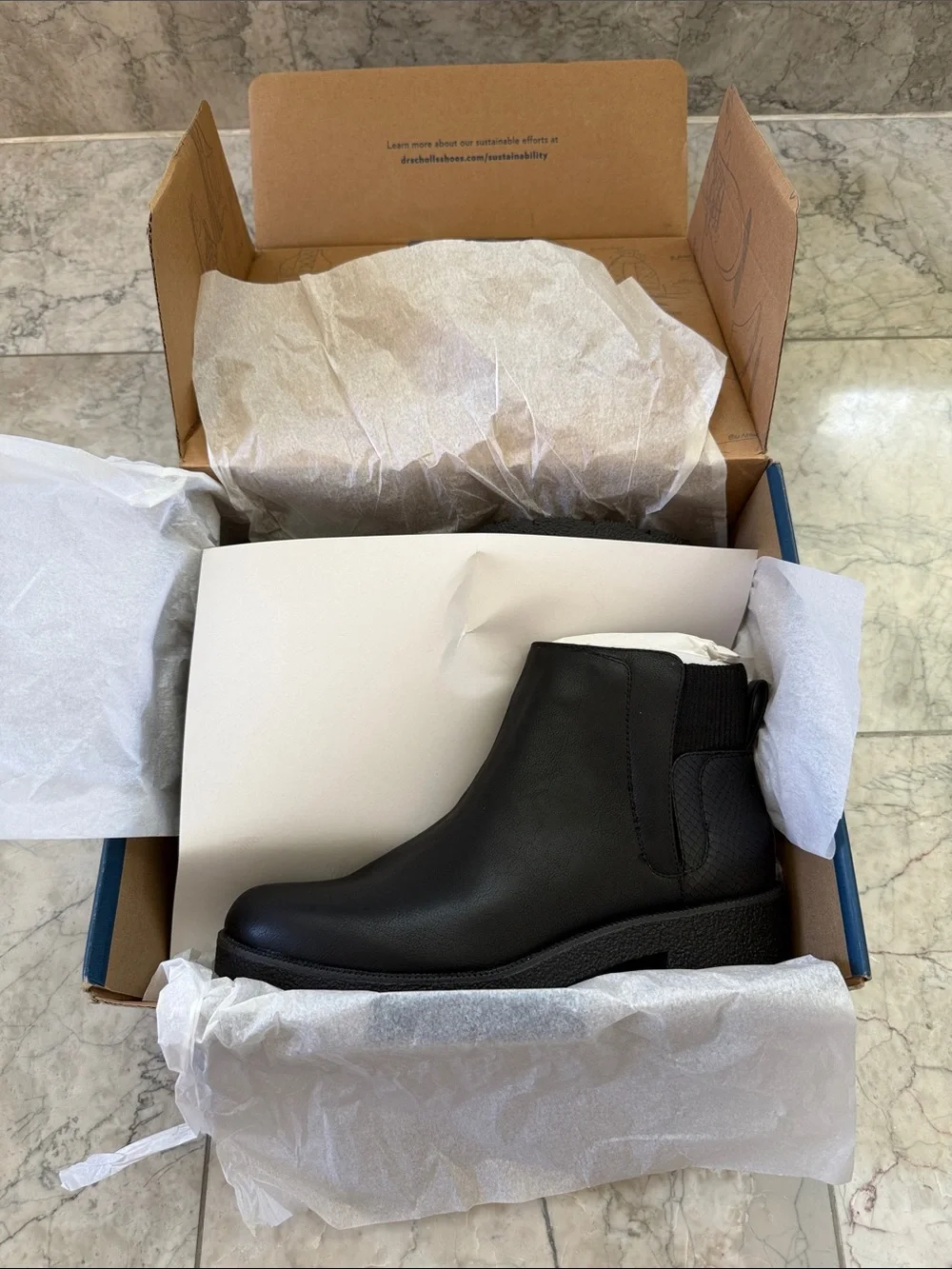 Dr. Scholl's Faux Leather Side Zip Ankle Booties NIB Black Size 9M
